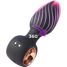 Sensual A135 Vibrační anální kolík s rukojetí 11 cm 9 režimů černý