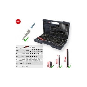  Комплект битове и вложки с държач, 208 броя, KS tools 911.2008