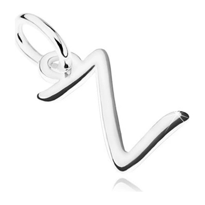 Šperky eshop Lesklý přívěsek ze stříbra 925 písmeno Z hladký povrch SP55.23