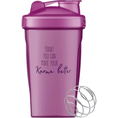 Goodie Plastový shaker s kovovou spirálou - fialový - 400 ml - 1 ks