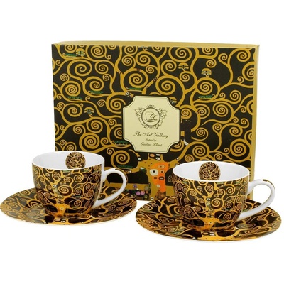 Gusta Duo Gifts Přátelská souprava v Klimt Strom života 2x šálek s podšálkem na espresso 110 ml