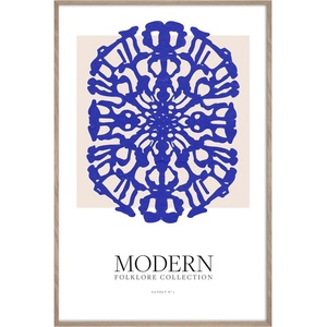 Styler Печатна картина с включена рамка 60x90 cm Blue Folklore - Styler (OB-23013)
