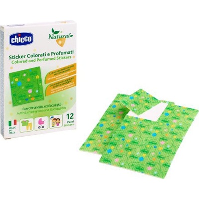 Chicco Natural Colored and Perfumed Stickers nálepky proti hmyzu 3 y+ 12 ks
