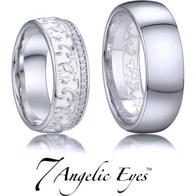 7 Angelic Eyes Stříbrný pánský snubní prsten 037 Rhett