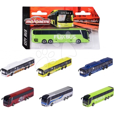 Majorette Autobus MAN City Bus s odpružením 13 cm dĺžka 6 rôznych druhov