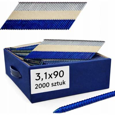 Hřebíky spojené papírem SPINMAR kroužkové 3,1x90 mm 2000 ks