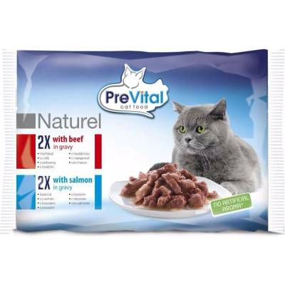 PreVital Naturel hovädzie a losos 85 g