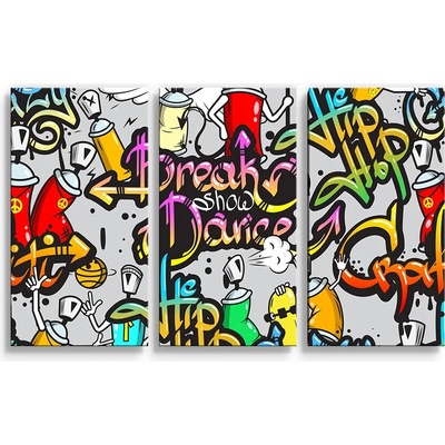 Obraz - 3-dílný Graffiti - 120x80 cm