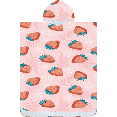 Textilomanie plážové pončo STRAWBERRIES ružové 80 x 145 cm