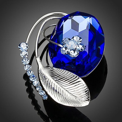 Francesca Petrucci brož Swarovski Elements Grand Bleu B0014 Tmavě modrá