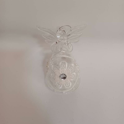 DECOLED Skleněný anděl 7 × 11 cm čiré sklo