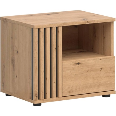 Black Red White Нощно шкафче Vabres дъб артизан / черно