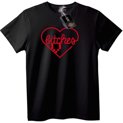 NOONEBRAND Тениска Сърце на Момичетата - 4XL, Black