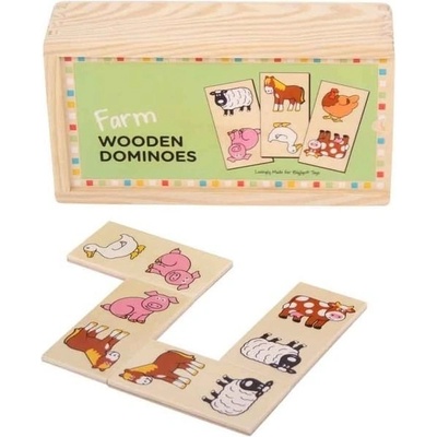 Bigjigs Toys - Дървено домино - Ферма