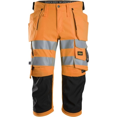 Snickers Workwear nohavice ¾ Pirate Stretch reflexní s PK oranžové