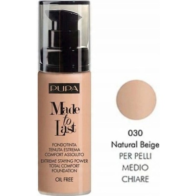Pupa Made to Last dlhotrvajúci tekutý make-up 030 Natural Beige 30 ml