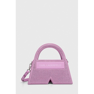 KARL LAGERFELD Велурена чанта Karl Lagerfeld в розово (241W3026)