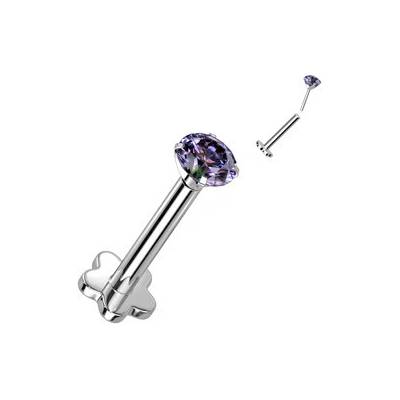 Šperky4U PUSH IN piercing do brady / ucha TITAN 1,2 x 8 mm - TIT1170-VM