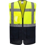 Portwest hi-vis essential es1 es076 / Контрастна предупредителна жилетка - hv жълто/тъмносиньо s (es076ynrs)