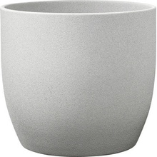 Soendgen Basel Stone Obal na kvetináč keramický Ø 14 cm x 13 cm svetlosivý
