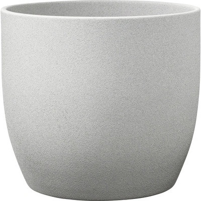Soendgen Basel Stone Obal na kvetináč keramický Ø 14 cm x 13 cm svetlosivý