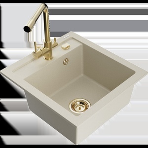 Mexen Vito гранитна мивка с 1 корито с кухненски смесител Duero, бежова (6503-69-671600-50)