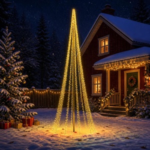 vidaXL LED Коледна Елха 485 см 3000 LED светодиода Топло бяло Стомана (42053572)