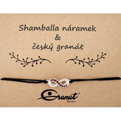 Granát Turnov Český granát stříbrný náramek Shamballa 011 černá