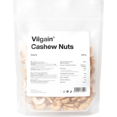 Vilgain Kešu orechy natural W320 500 g