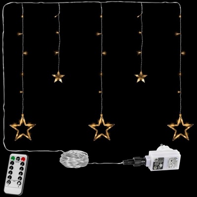 Voltronic 67309 Vánoční závěs 5 hvězd 61 LED teple bílý + ovladač