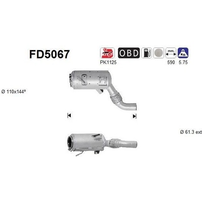 Filtr sazových částic, výfukový systém AS FD5067