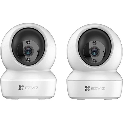Ezviz europe b. v Комплект от 2 безжични мрежови камера за вътрешно видеонаблюдение Ezviz H6c, 2MP FHD, 4mm, Бял (Ezviz H6c 4MP 2 БРОЯ)