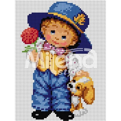 Milena Style Момче в синьо - гоблен с щампа без конци