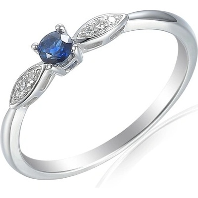 Gems zásnubní prsten Hannie zlato s brilianty a safírem 585 38 1 4416.1B00.0.52.HSI1.602