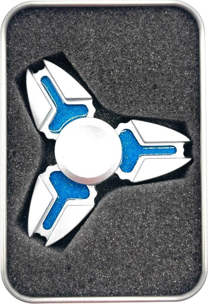 Fidget Spinner Silver Crab HQ modrý