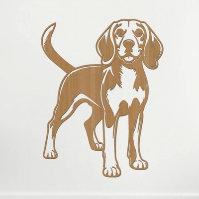 dřevo života Dřevěný obraz Bígla (Beagle) Zvolte rozměr šxv (cm): 46x60, Zvolte barvu dekoru: Buk