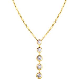 SAVICKI Златно колие 585 с бели диаманти 0.16К, 45 см
