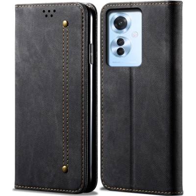 VSECHNONAMOBIL DENIM Peněženkový kryt pro Oppo Reno11 F 5G černý 77159