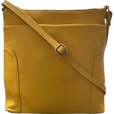 Vera Pelle dámská crossbody kabelka kožená hořčicová 1511 d36