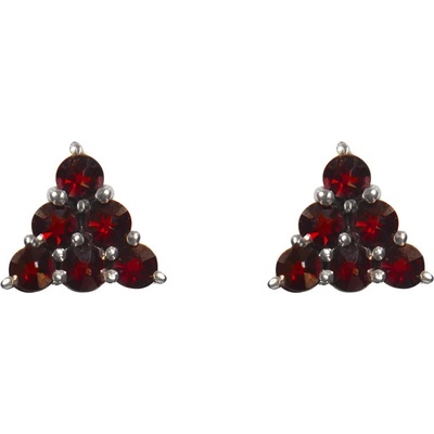 Český granát náušnice stříbrné 131034