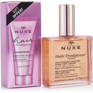 NUXE Huile Prodigieuse Florale Dry Oil 100 ml + Hair Prodigieux Le Shampooing 30 ml
