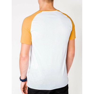 Ombre Clothing pánské tričko s potiskem Lancer bílo-žluté