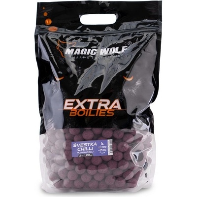 Magic Wolf Boilies Extra 3 kg 20 mm Švestka / chilli