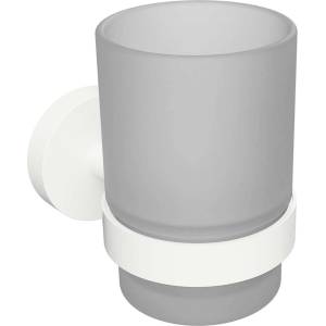 Sapho X-Round - Стъкло за четки и паста с държач, матирано стъкло/бяло XR903W (XR903W)