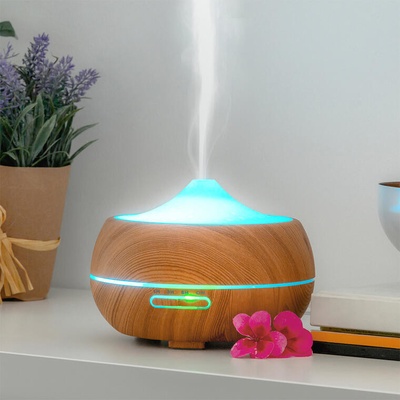 InnovaGoods Zvlhčovač Vzduchu s Arómadifuzérom LED Wooden-Effect