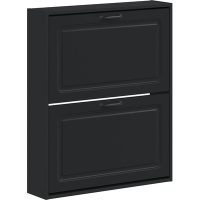 vidaXL Стенно шкафче за обувки UTRECHT 71 x 17 x 86 см Черно (897736)