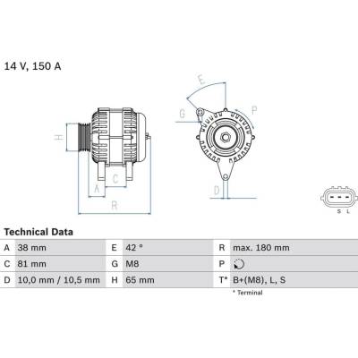 Generátor BOSCH 0 986 081 960 (0986081960)