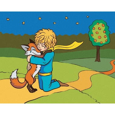 Zuty Malování Podle Čísel Malý Princ Objímá Lišku 80 x 100 Cm Plátno Rám 8596530084518