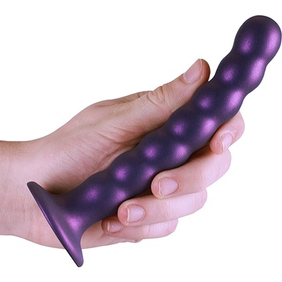 Ouch! Beaded Silicone G-Spot Dildo 6, 5"/16, 5cm Purple