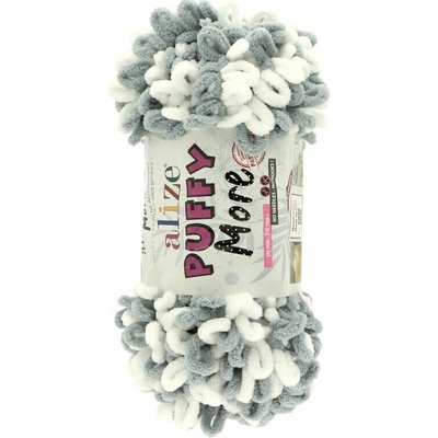 Alize Puffy More 6558 biela a sivá
